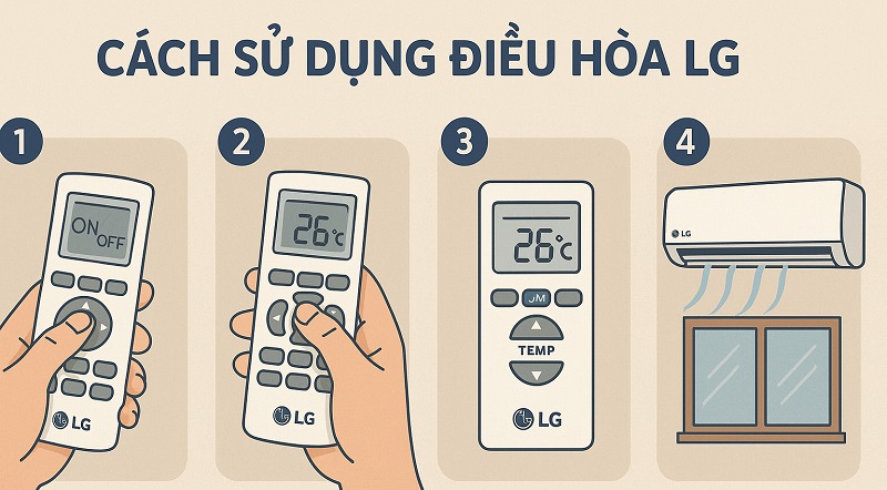 Hướng dẫn chi tiết cách sử dụng điều hòa LG chuẩn nhất từ A–Z